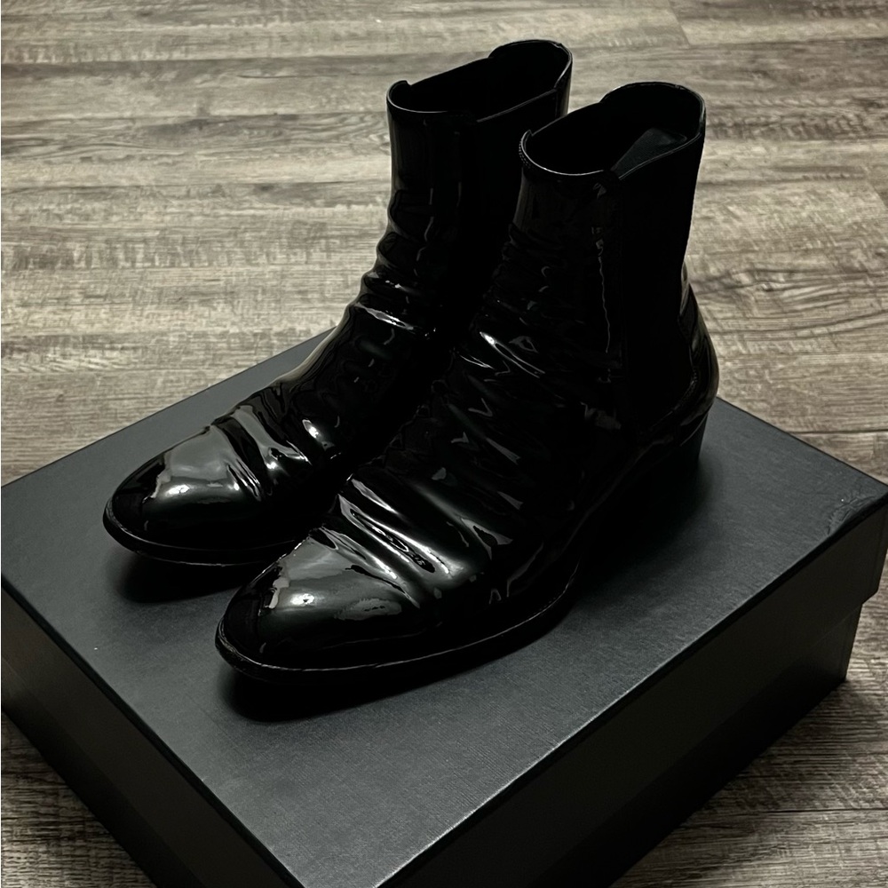 Saint Laurent Glossy Black Men's Boots